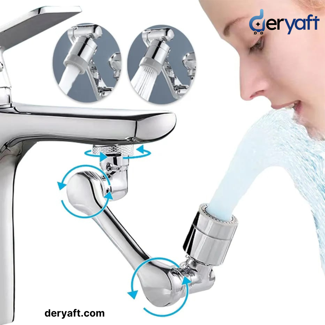 Deryaft®️ Universal 1080°Rotation Faucet Extender Spray Head Anti Splash Filter Plastic Kitchen Faucet Water Saving Nozzle Sprayer