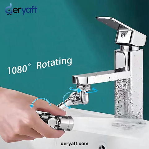 Deryaft®️ Universal 1080°Rotation Faucet Extender Spray Head Anti Splash Filter Plastic Kitchen Faucet Water Saving Nozzle Sprayer